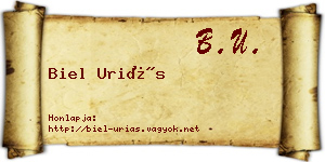 Biel Uriás névjegykártya